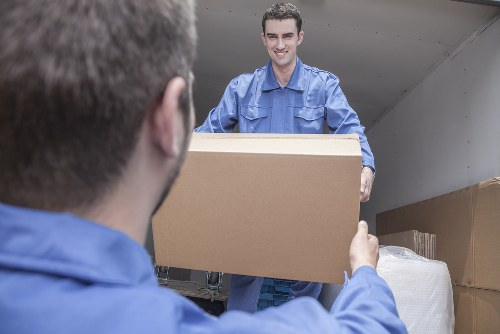 Packing materials and moving boxes prepared for a Kennington home move