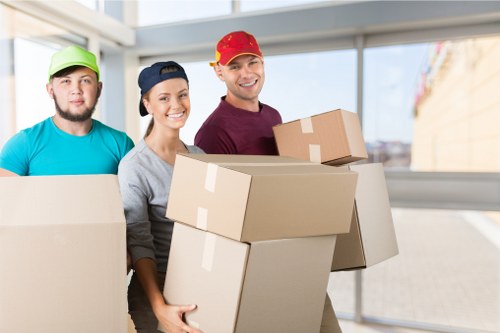 Packed household items ready for a same day move in a Kennington flat
