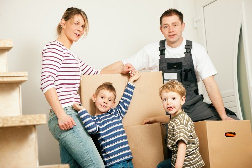Careful loading of desks and office items during a Kennington move