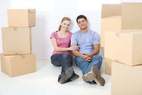 Removal team planning a local move in Kennington with boxes and furniture