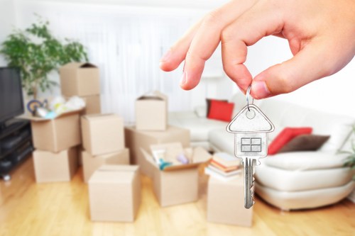 Packing and loading furniture into a moving truck