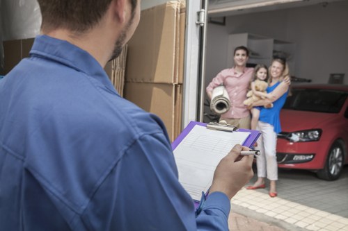 Assorted packing boxes and protective materials for fragile items