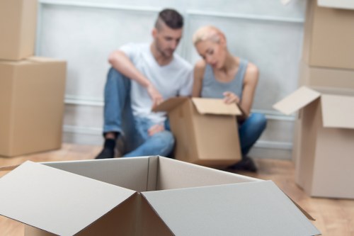 Unloading commercial furniture and boxes at a new premises
