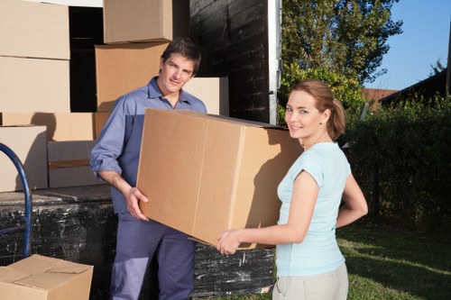 Careful handling of household items during a local move in Kennington